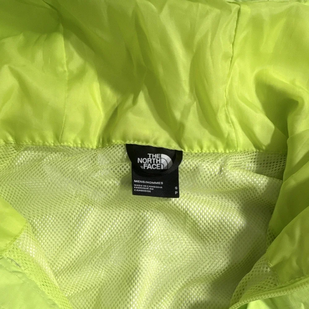 The North Face Mens DryVent Windbreaker Jacket Neon Lime Green Gray Small